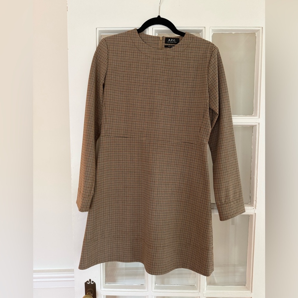 A.P.C. Women's Tan Long Sleeve Dress